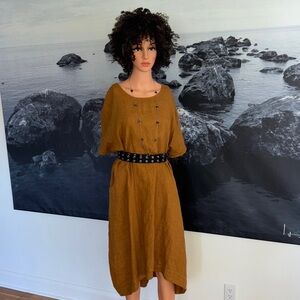 Casual Gold Dolman Sleeve Dress by Bryn Walker